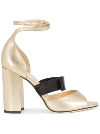 Chloe Gosselin Zuzu Contrast Strap Sandals In Metallic