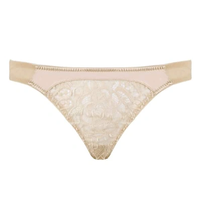 Emma Harris Tiffany Mesh Back Thong In Neutral