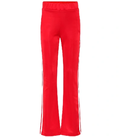 Moncler Soft Jersey Track Pants With Side Bands In Red
