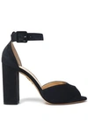 CHARLOTTE OLYMPIA CHARLOTTE OLYMPIA WOMAN SUEDE SANDALS CHARCOAL,3074457345618567037