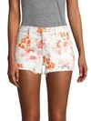 7 FOR ALL MANKIND Floral Cut-Off Denim Shorts