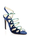 ALEXANDRE BIRMAN Nolita Buccata Heel With Snake & Velvet