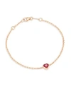 ANITA KO Ruby Heart Rose Gold Chain Bracelet