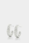 Monica Vinader Fiji Mini Hoop Silver And Diamond Earrings In Silver