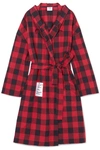 VETEMENTS OVERSIZED HOODED CHECKED COTTON-FLANNEL JACKET