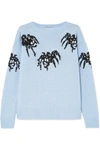 PRADA INTARSIA WOOL AND CASHMERE-BLEND SWEATER