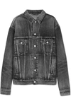 BALENCIAGA OVERSIZED LOGO-EMBOSSED DENIM JACKET