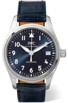 IWC SCHAFFHAUSEN PILOT'S AUTOMATIC 36MM STAINLESS STEEL AND ALLIGATOR WATCH