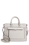 Rebecca Minkoff Bree Large Top Zip Leather Satchel In Putty