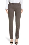Lafayette 148 Irving Stretch Wool Pants In Lead Melange