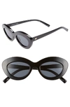 LE SPECS FLUXUS 48MM CAT EYE SUNGLASSES - BLACK,LSP1802156