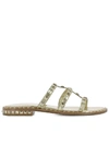 ASH GOLD LEATHER SANDALS,10566144