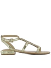 ASH GOLD LEATHER SANDALS,10566146