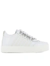 DSQUARED2 WHITE LEATHER SNEAKERS,10566182