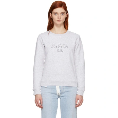 Apc Grey 'us' Sporting Sweatshirt In Gris Chinegrigio