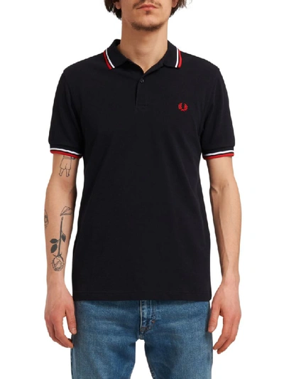 Fred Perry Twin Tipped Polo  - Black With Yellow/yellow