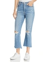 MOTHER TRIPPER DISTRESSED CROPPED FLARED JEANS IN MISBELIEVER,1566-259