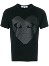 Comme Des Garçons Play Comme Des Garcons Play Black And Carbon Glossy Heart Logo T-shirt In Black