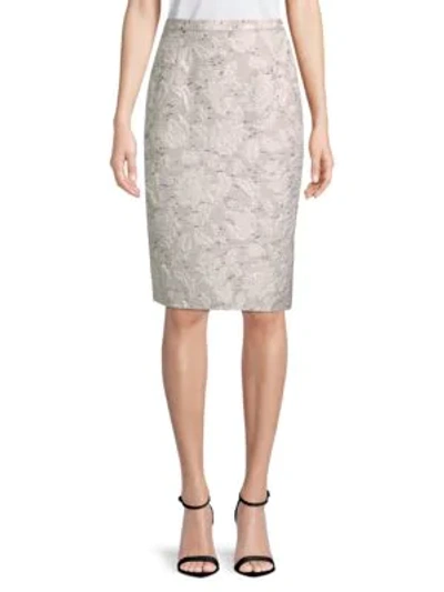 Oscar De La Renta Slim-fit High-rise Pencil Skirt In Ivory