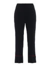 Alexander Mcqueen Cigarette Cropped Trousers - Blue In Black