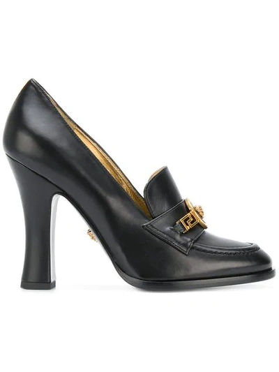 Versace Tribute Loafer Heels In Black