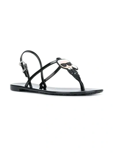 Karl Lagerfeld Ikonic Jelly Sling Back Womens Black Sandals