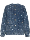 GUCCI QUILTED MARBLE DENIM JACKET WITH CRYSTALS,514474XRA6612778401