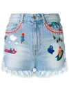 SJYP EMBROIDERED DENIM SHORTS,PWMS2DP1590012858892