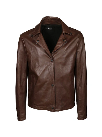 Dacute Classic Leather Jacket In Brown