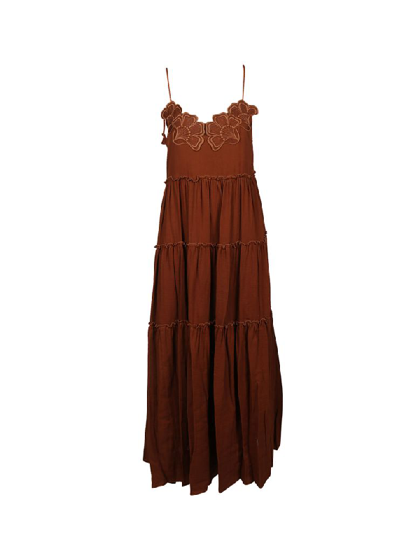 floral applique maxi dress