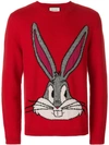 Gucci Bugs Bunny Wool Sweater In Rosso