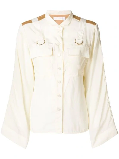 Chloé Military Buckled Shirt In Neutrals