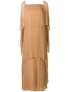 ALBERTA FERRETTI layered evening dress with asymmetrical sleeves,A0402011512834694
