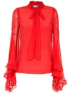 ISOLDA ISOLDA LILY SILK BLOUSE - RED,1LIL183612670261