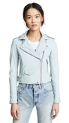 Iro Ashville Biker Jacket In Bleached Blue