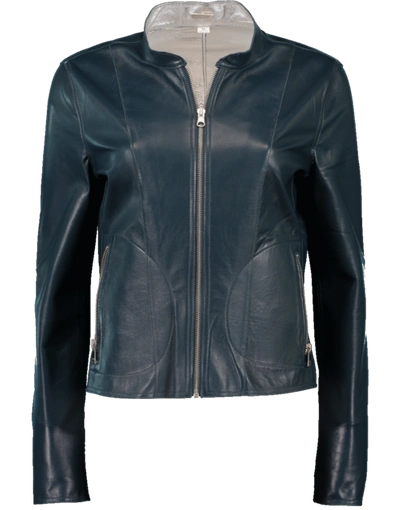 Lamarque Chapin Leather Reverse Bomber Jacket