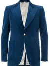 Gucci Royal-blue Slim-fit Stretch Cotton And Modal-blend Velvet Blazer In Navy