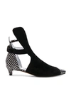 GIVENCHY GIVENCHY SNAKESKIN TRIM SUEDE ANKLE BOOTS IN BLACK,ANIMAL PRINT