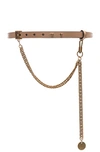 GIVENCHY GIVENCHY SHINY LEATHER ONE BUCKLE BELT IN NEUTRALS