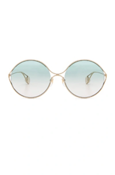 Gucci Fork Sunglasses In Gold