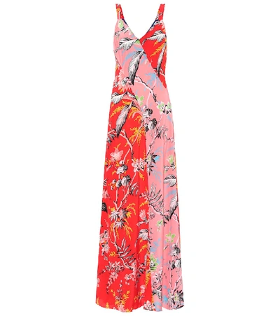 Diane Von Furstenberg Paneled Floral-print Silk Crepe De Chine Maxi Dress In Fantasy