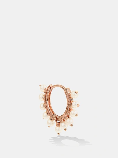 Maria Tash Coronote Eternity Pearl & 18kt Gold Single Earring In Rose Gold