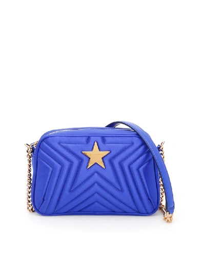 Stella Mccartney Quilted Satin Stella Star Bag In Cobalt (blue)