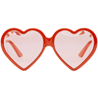 Gucci Novelty 60mm Heart Sunglasses In Shiny Red