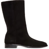 SAINT LAURENT SAINT LAURENT BLACK SUEDE MATT TALL BOOTS,501314 C9100