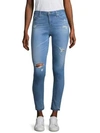 AG Distressed Ankle Skinny Jeans