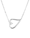 AQUA SIDEWAYS OPEN HEART PENDANT NECKLACE IN 18K GOLD-PLATED STERLING SILVER OR STERLING SILVER, 15 - 100,811721
