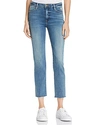 FRAME LE HIGH RAW EDGE STRAIGHT JEANS IN ROXTON,LHSTRE230