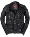 Superdry Men's Leather Rotor Jacket In Black