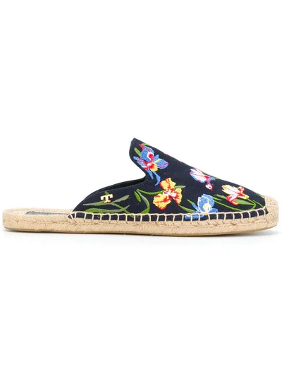 Tory Burch Max Embroidered Espadrille Slides In Multi
